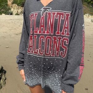 Atlanta Falcons Women's V-Neck Gray Sweater (Katie V) NFL Apparel